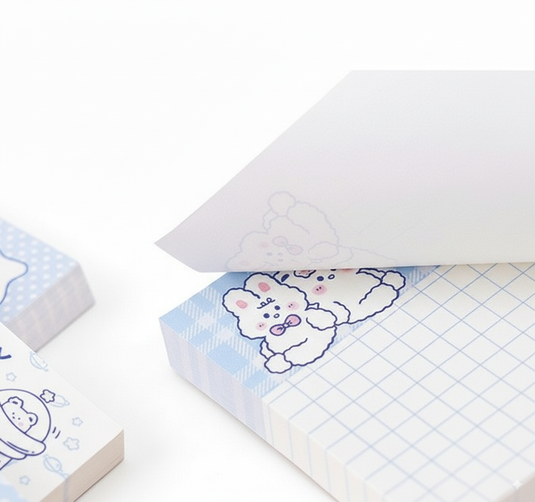 Blue & White Bear Sticky Notes