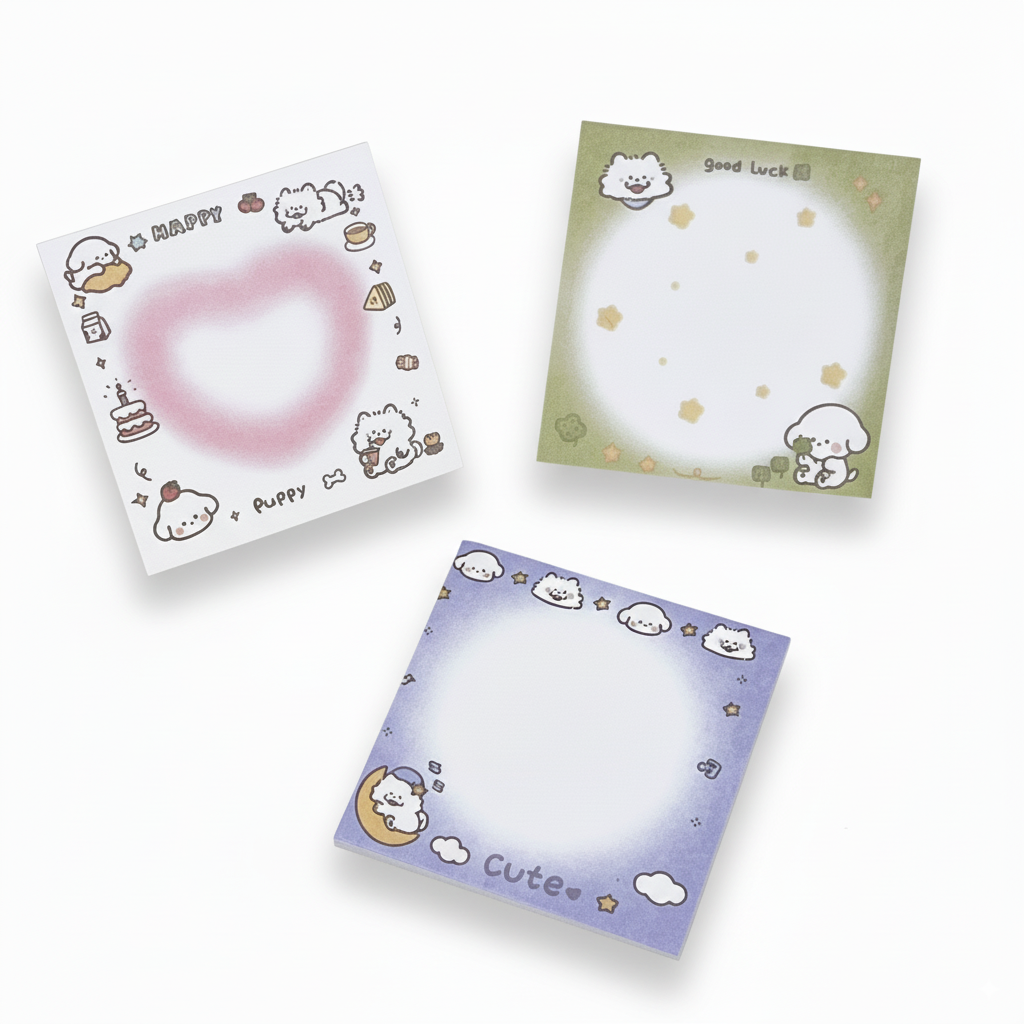 White Puppy Sticky Notes