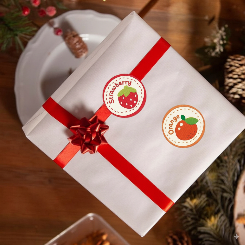 Various Fruit Round Stickers