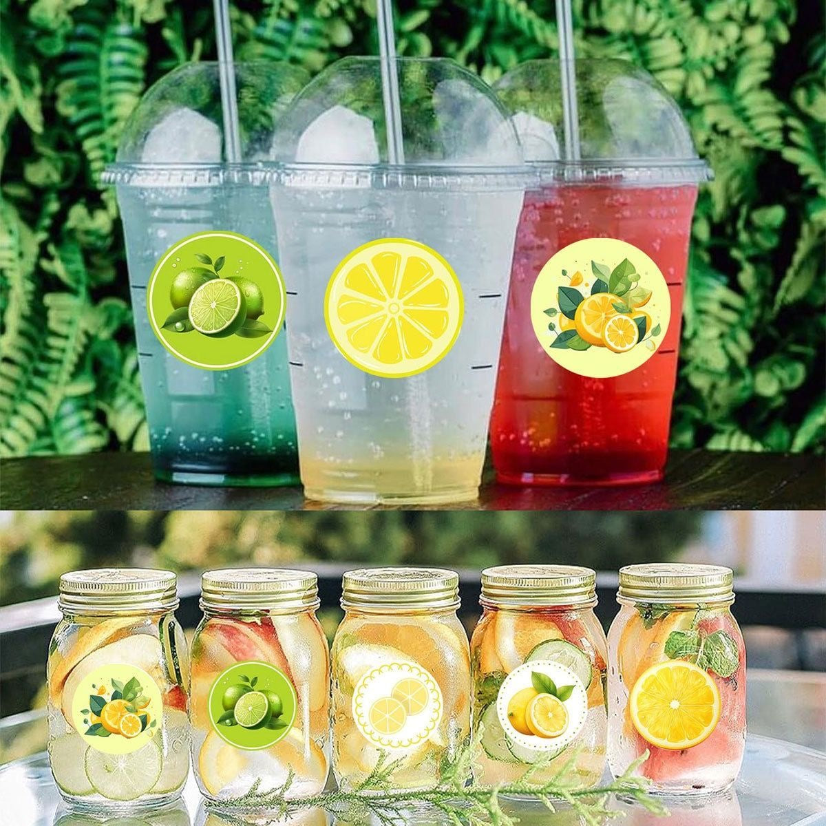 Lemon & Lime Round Stickers