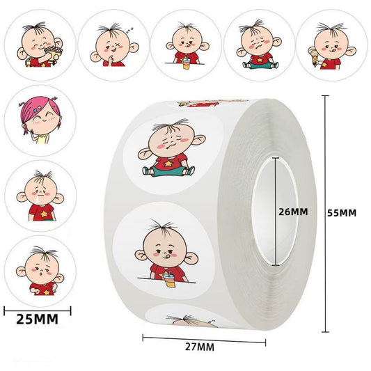 Boy and Girl Round Stickers