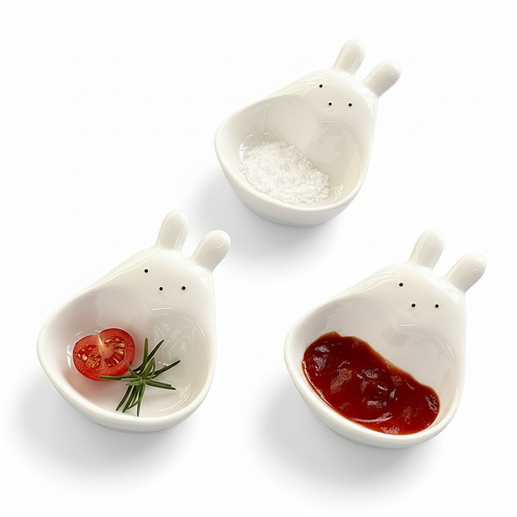 White Bunny Mini Dipping Dish