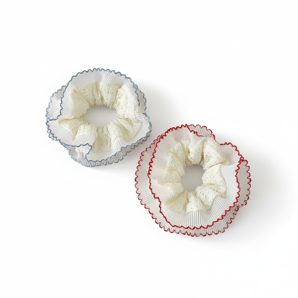 Lace Double Layer Sweet 2-in-1 Hair Ties Set (One of Each)