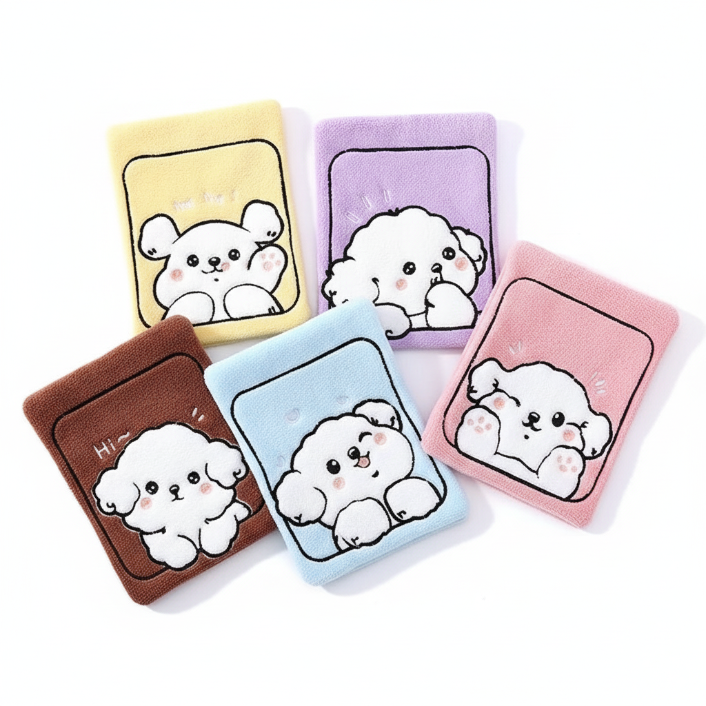 Vivid Blocky Dog Cozy Hand Towel