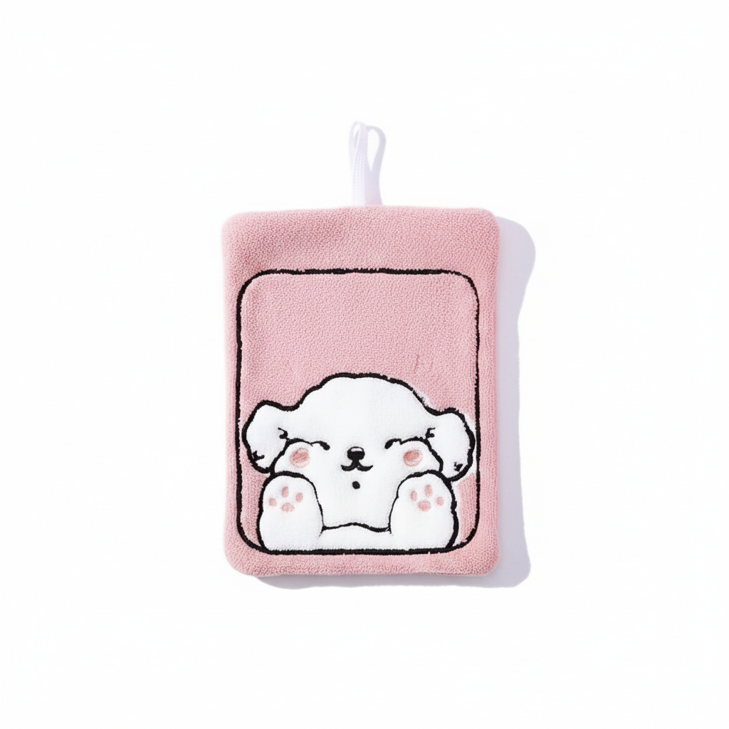 Vivid Blocky Dog Cozy Hand Towel