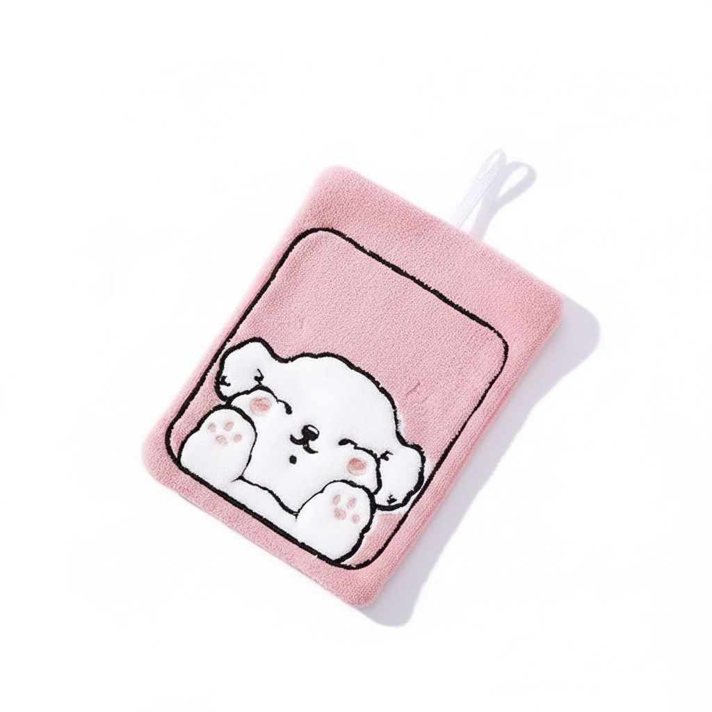 Vivid Blocky Dog Cozy Hand Towel