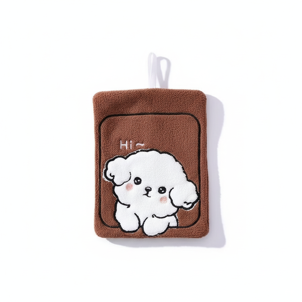 Vivid Blocky Dog Cozy Hand Towel