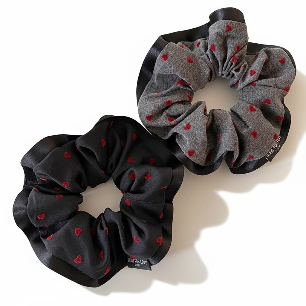 Vintage Black and Grey 2-in-1 Hair Ties Set (One of Each)