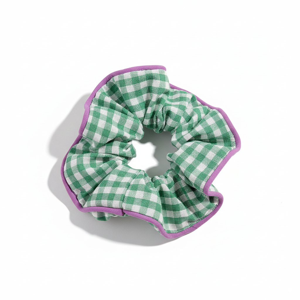 Lovely Green Forest Floral 2-in-1 Hair Ties Set (One of Each)