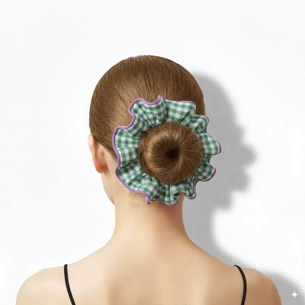 Lovely Green Forest Floral 2-in-1 Hair Ties Set (One of Each)