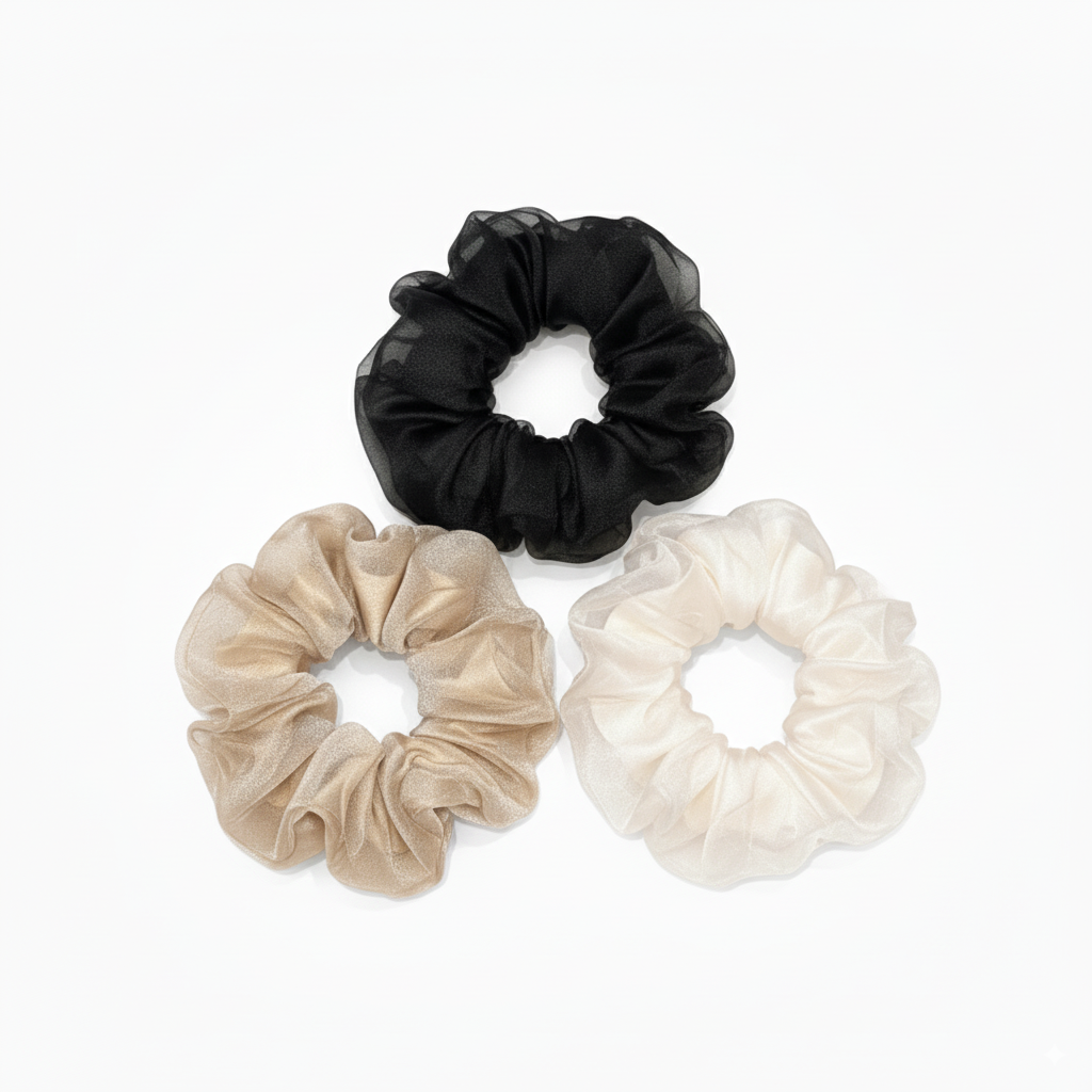 Organza Elegant 3-in-1 Hair Ties Set (One of Each)