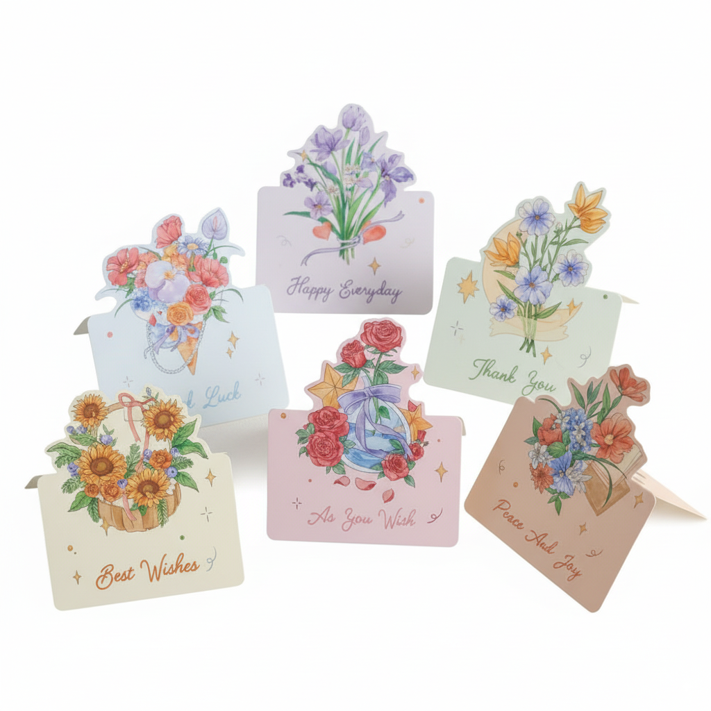 3D Flower Greeting Cards Set