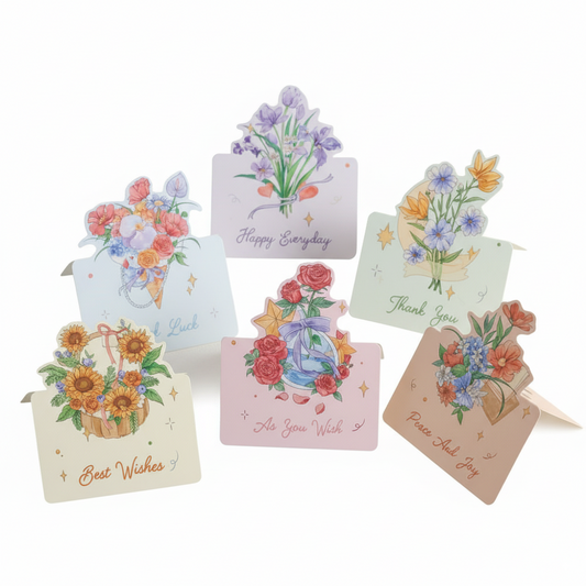 3D Flower Greeting Cards Set