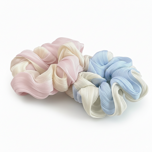 Pink and Blue 2-in-1 Hair Ties Set (One of Each)