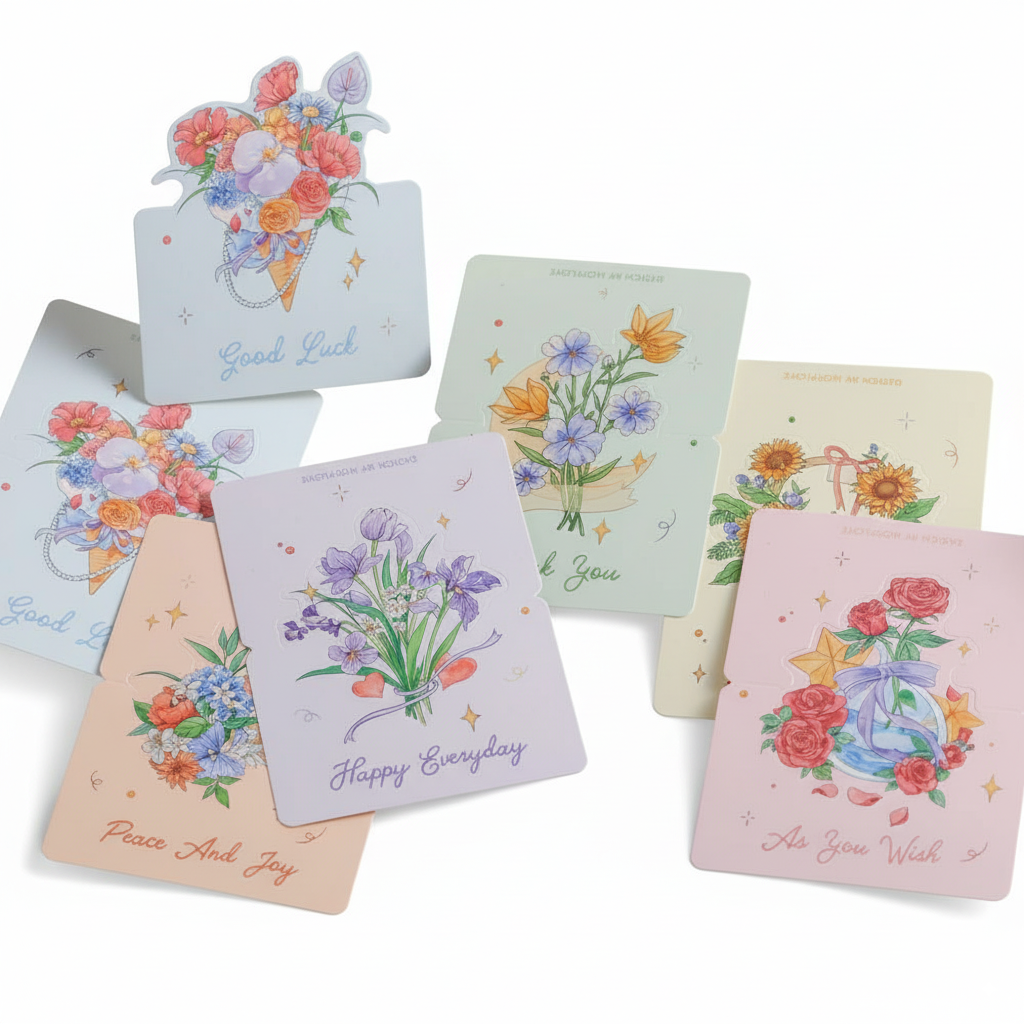 3D Flower Greeting Cards Set
