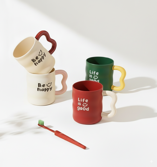 Lovely Aesthetic Letter Bathroom Rinse Cup