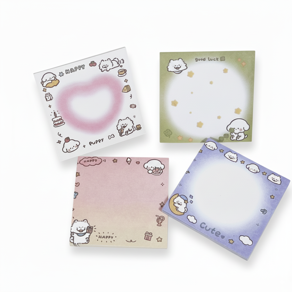 White Puppy Sticky Notes