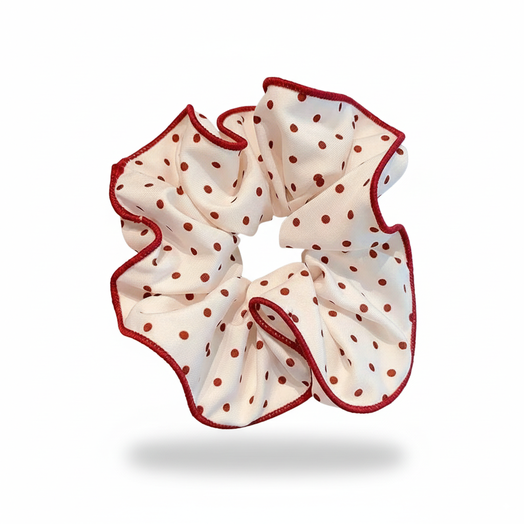 Red and White 3-in-1 Hair Ties Set (One of Each)