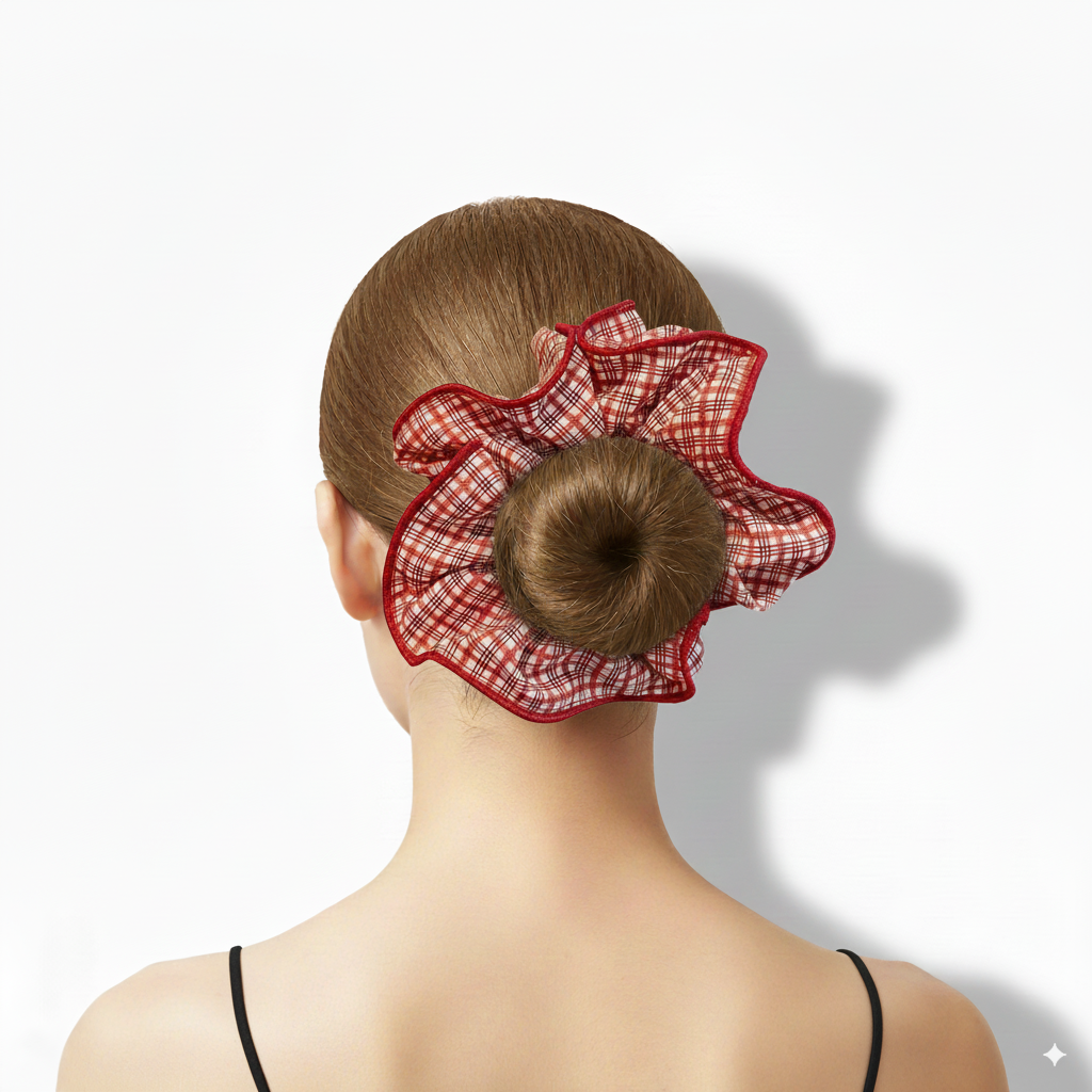 Red and White 3-in-1 Hair Ties Set (One of Each)