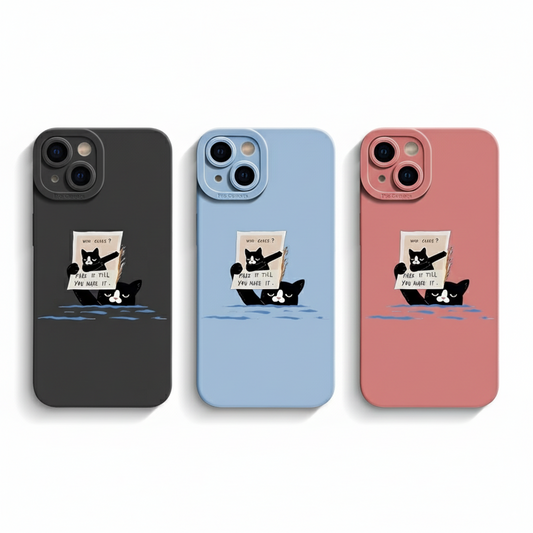 Little Newspaper Cat Soft Phone Case