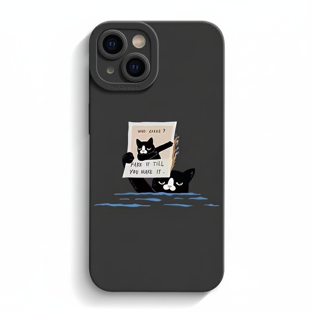 Little Newspaper Cat Soft Phone Case