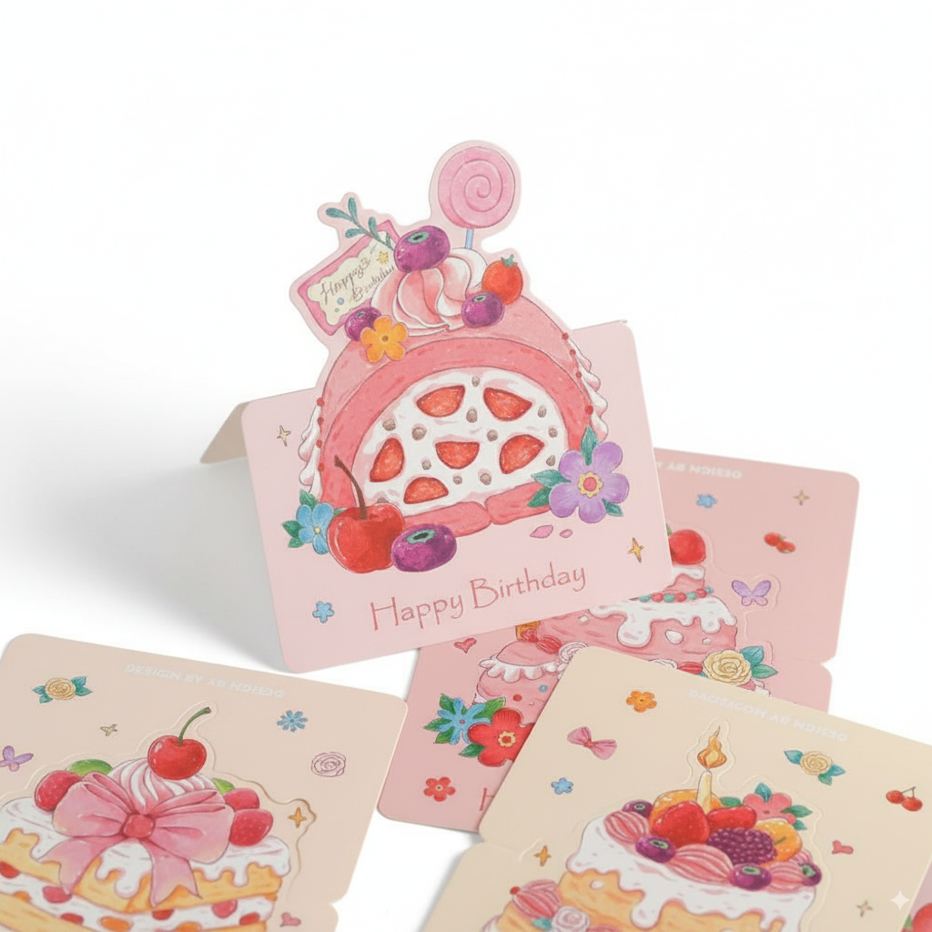 Birthday Cake 3D Greeting Cards Set