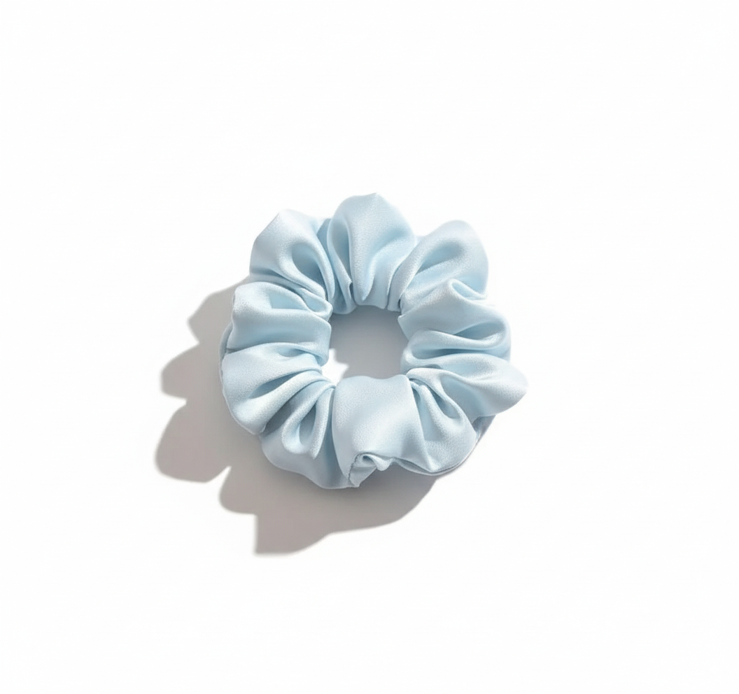 White and Blue 2-in-1 Hair Ties Set (One of Each)