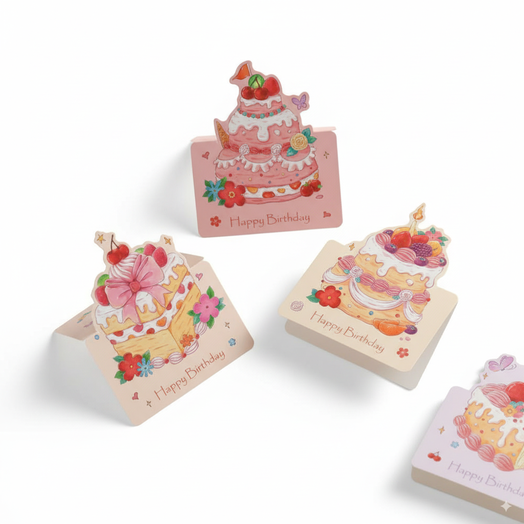 Birthday Cake 3D Greeting Cards Set