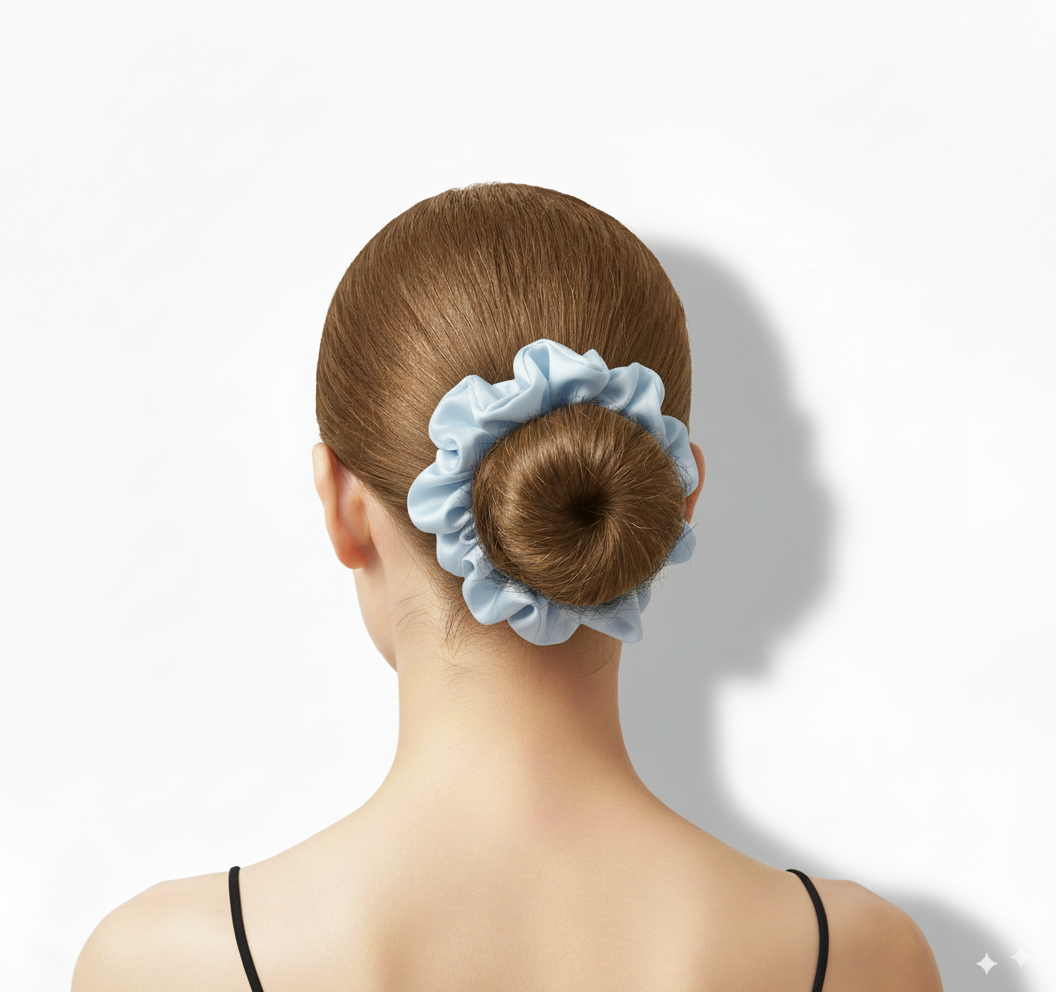 White and Blue 2-in-1 Hair Ties Set (One of Each)