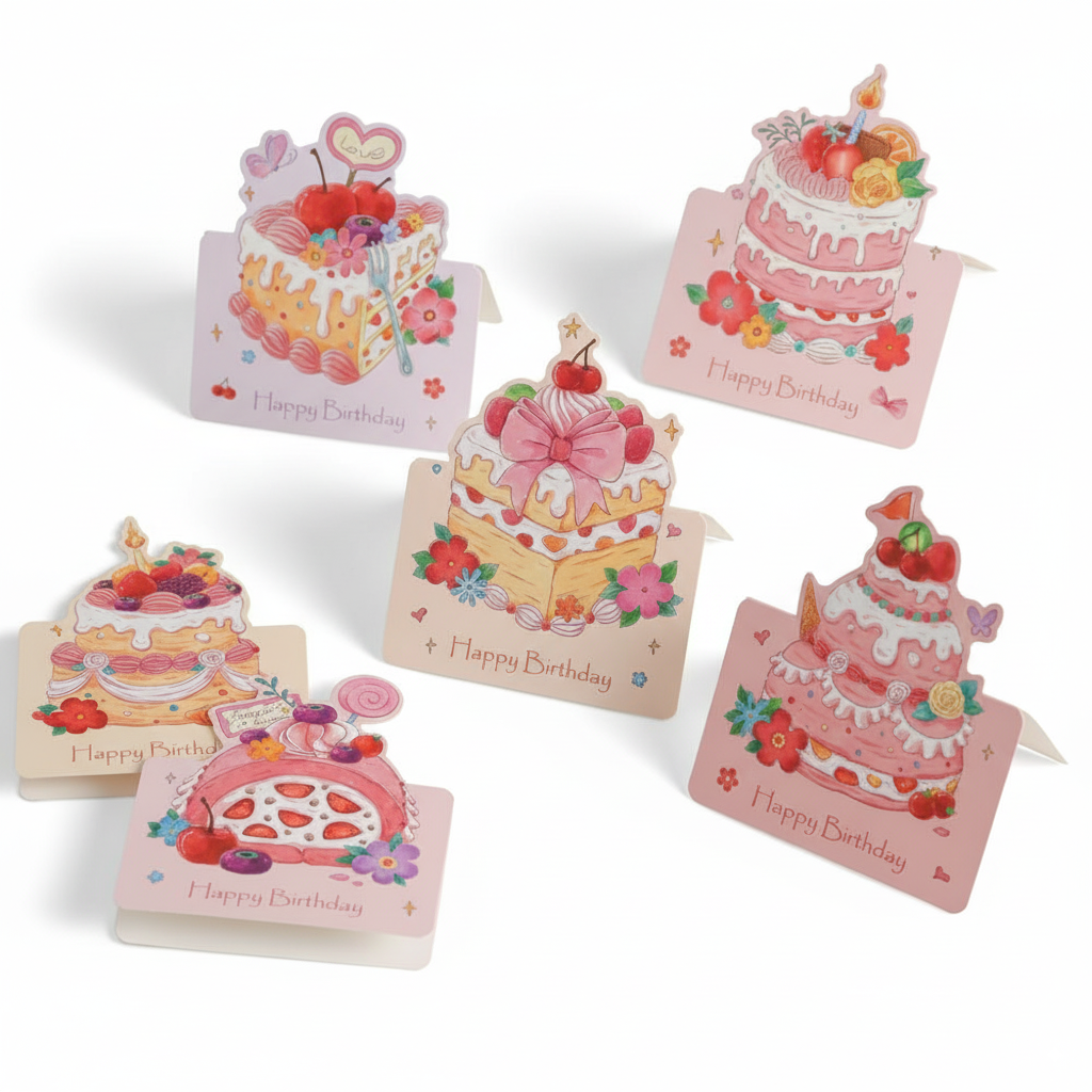 Birthday Cake 3D Greeting Cards Set