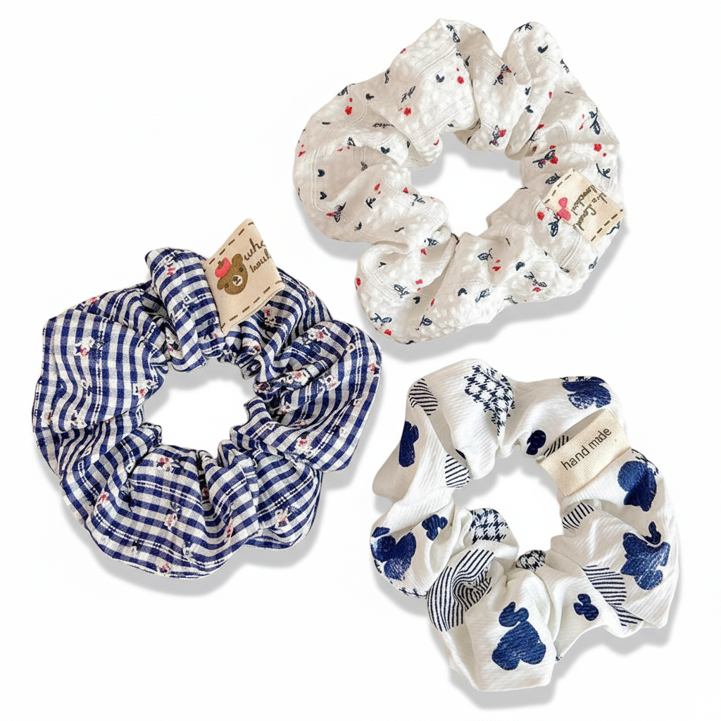 Lovely Floral 3-in-1 Hair Ties Set (One of Each)
