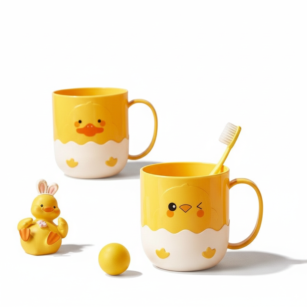 Yellow Chick & Duckling Bathroom Rinse Cup