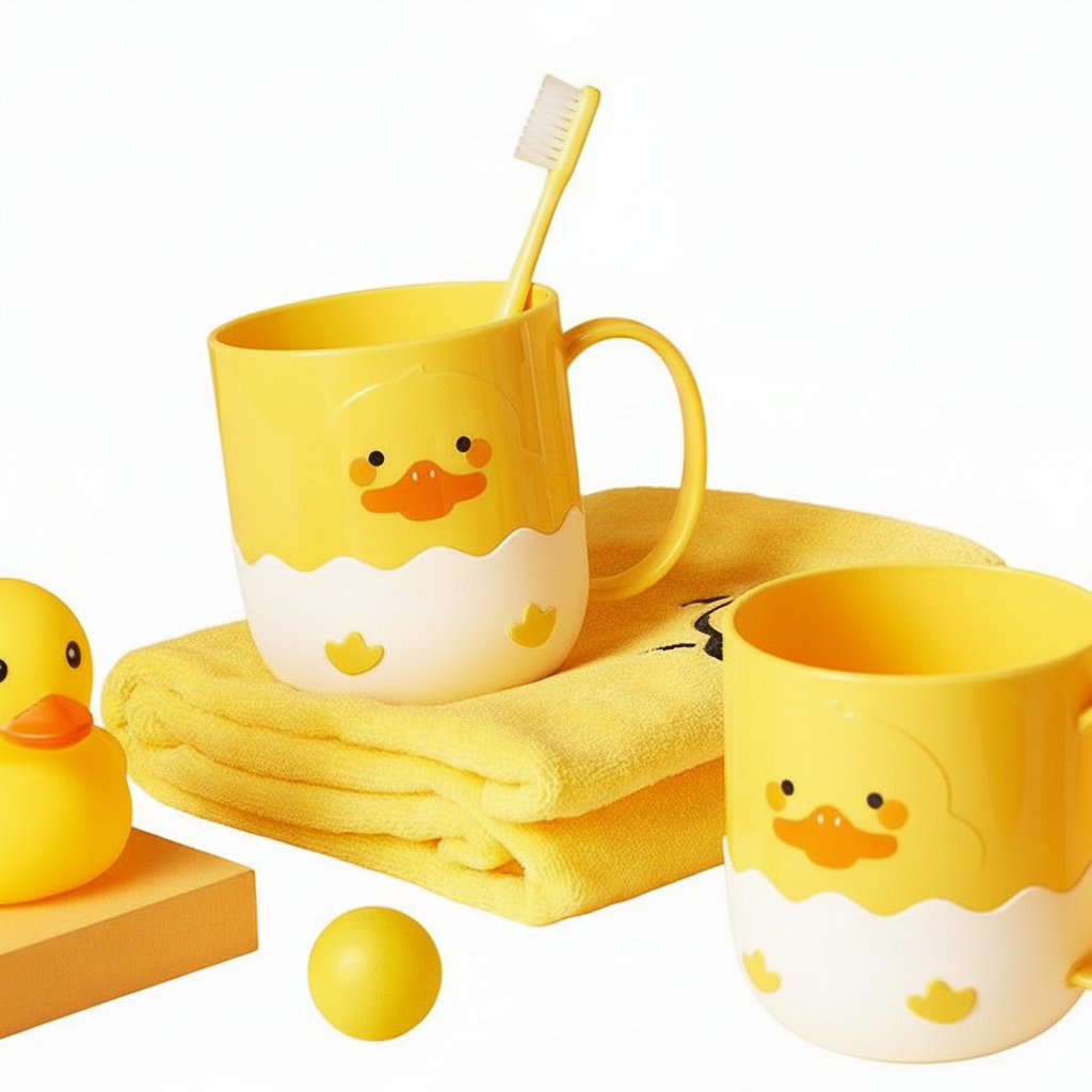 Yellow Chick & Duckling Bathroom Rinse Cup