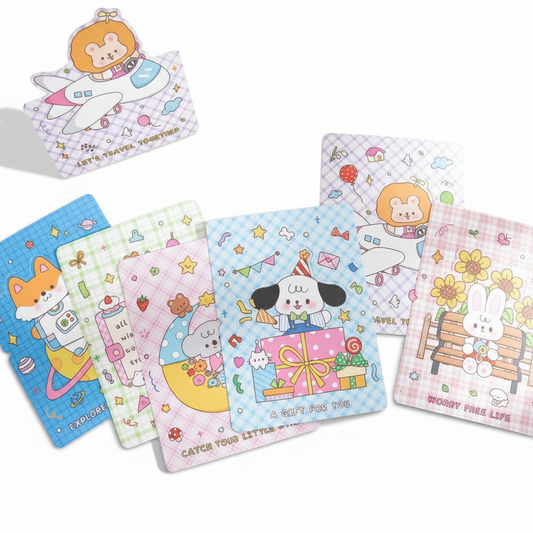 Cartoon Pet 3D Greeting Cards Set