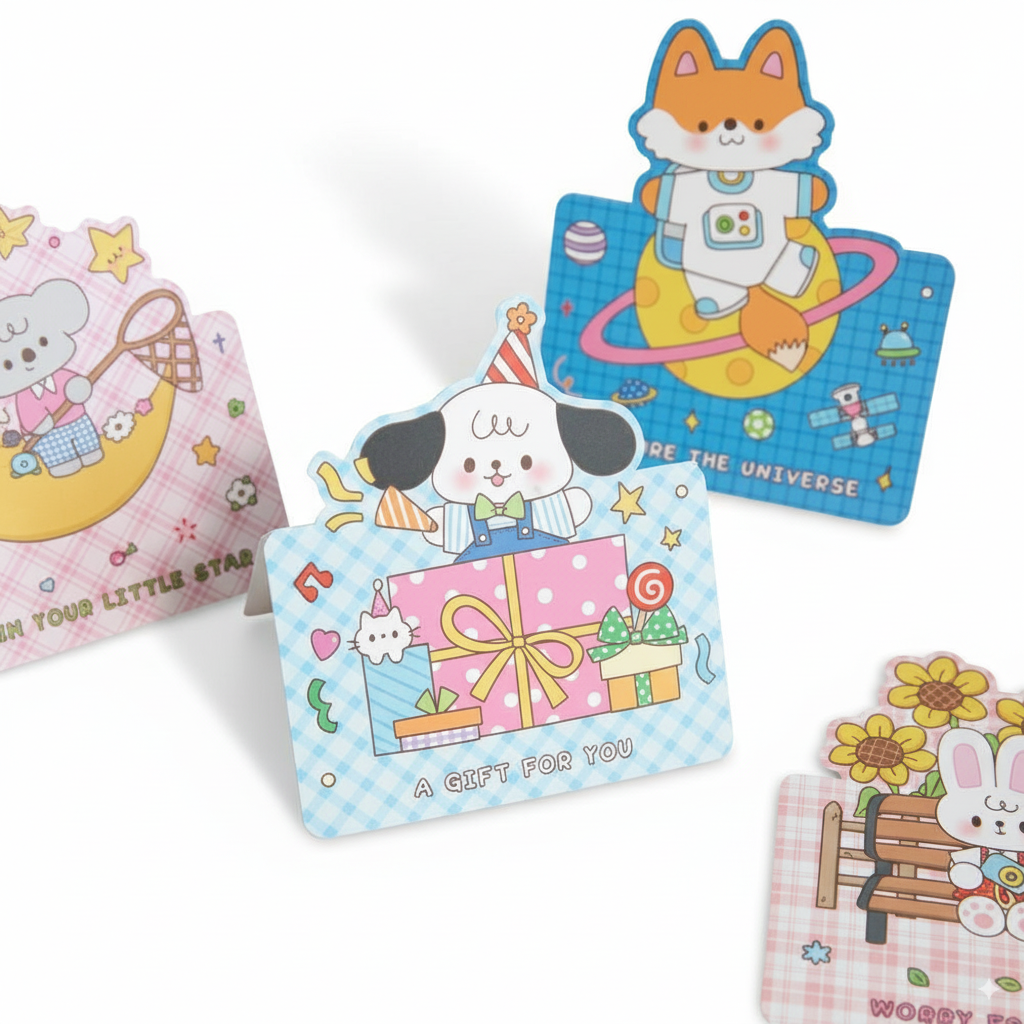 Cartoon Pet 3D Greeting Cards Set