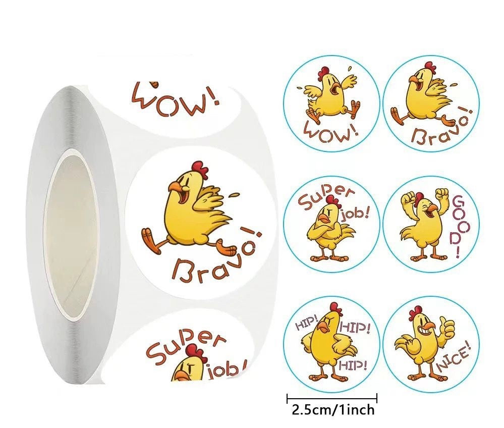 Chicken Encouragement Round Stickers