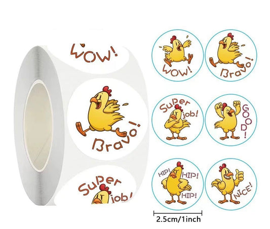 Chicken Encouragement Round Stickers