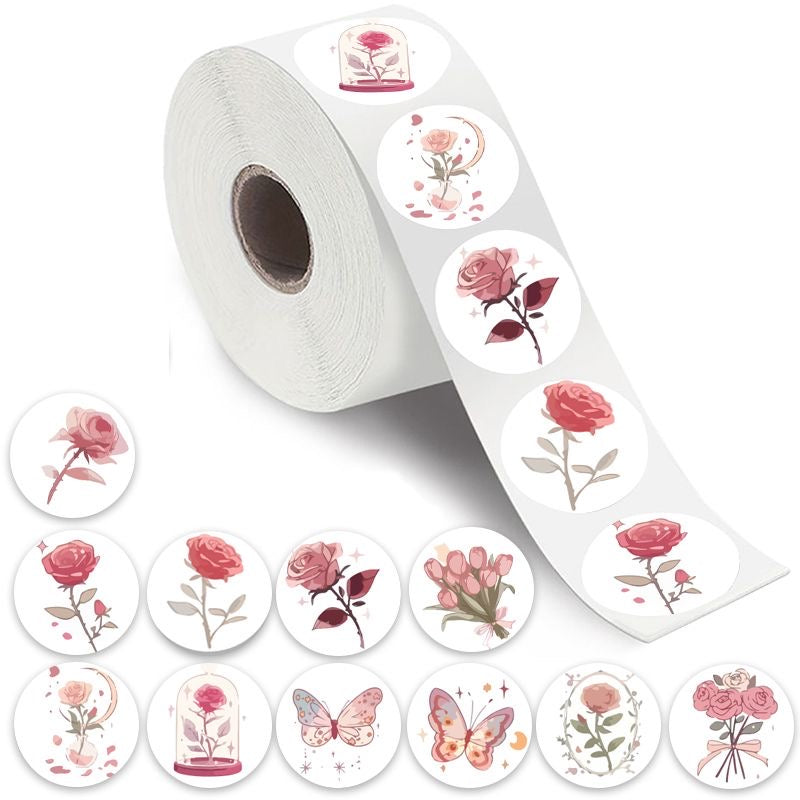Rose Round Stickers