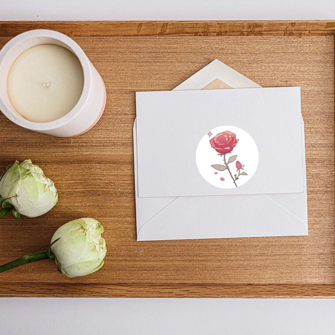 Rose Round Stickers