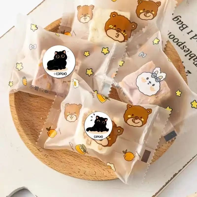 Black Cat Round Stickers