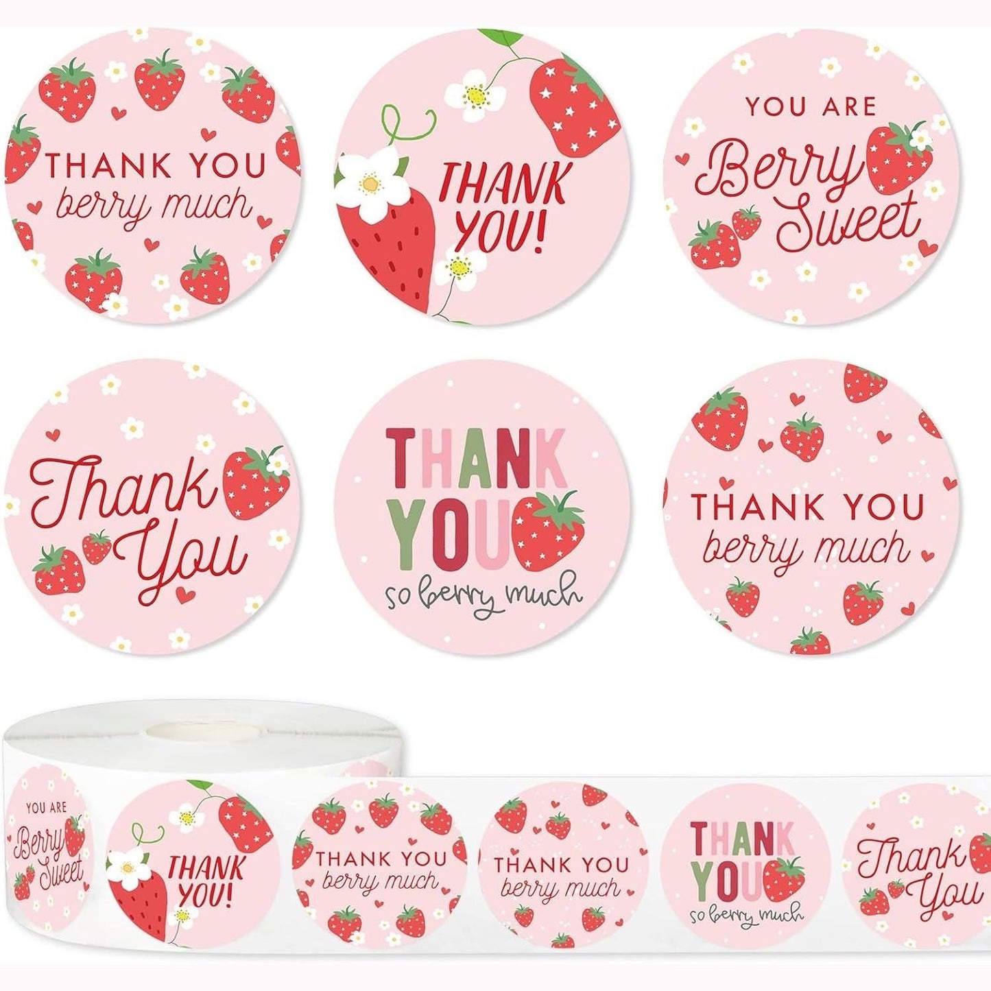 Thank You Floral Round Stickers