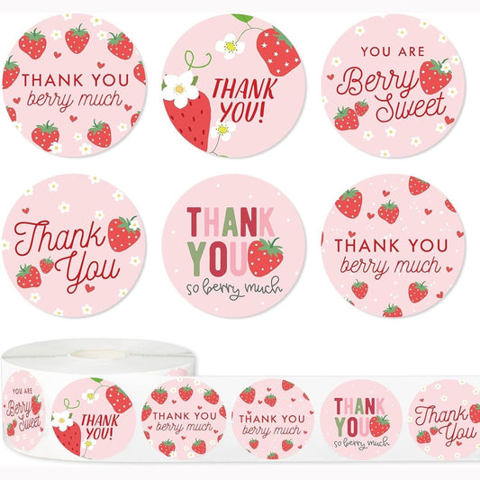 Thank You Floral Round Stickers