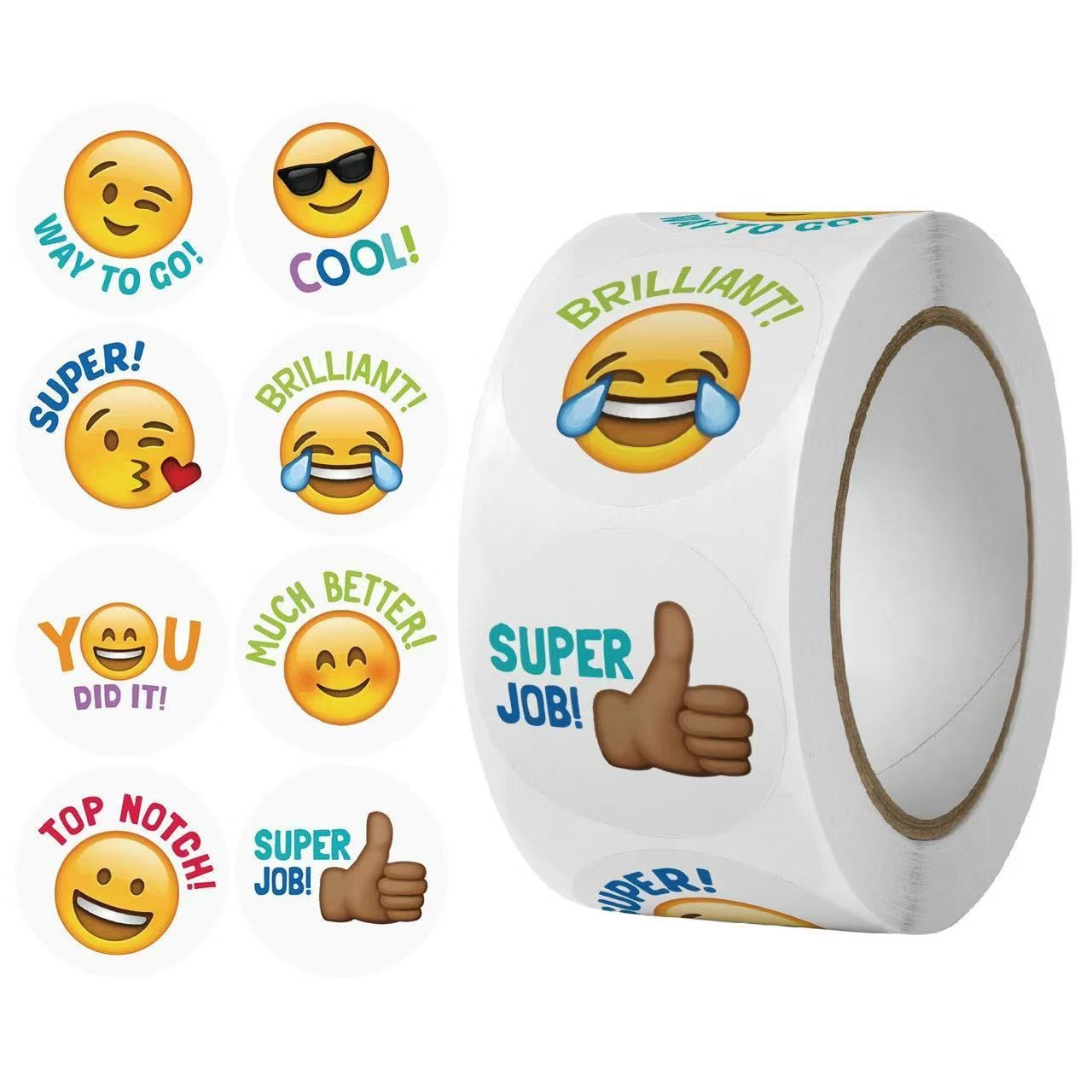 Emoji Expression Round Stickers