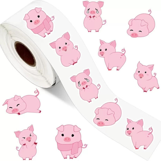Piggy Round Stickers