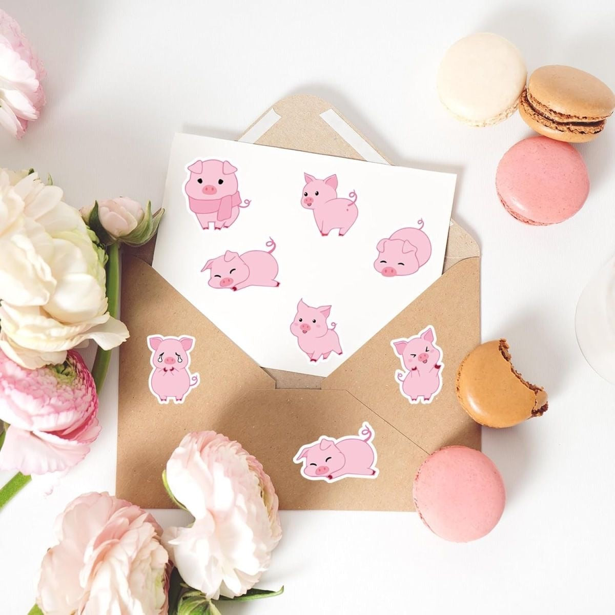 Piggy Round Stickers