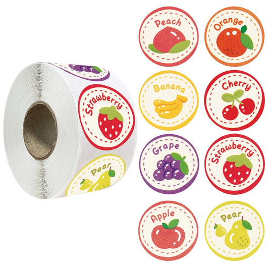 Various Fruit Round Stickers