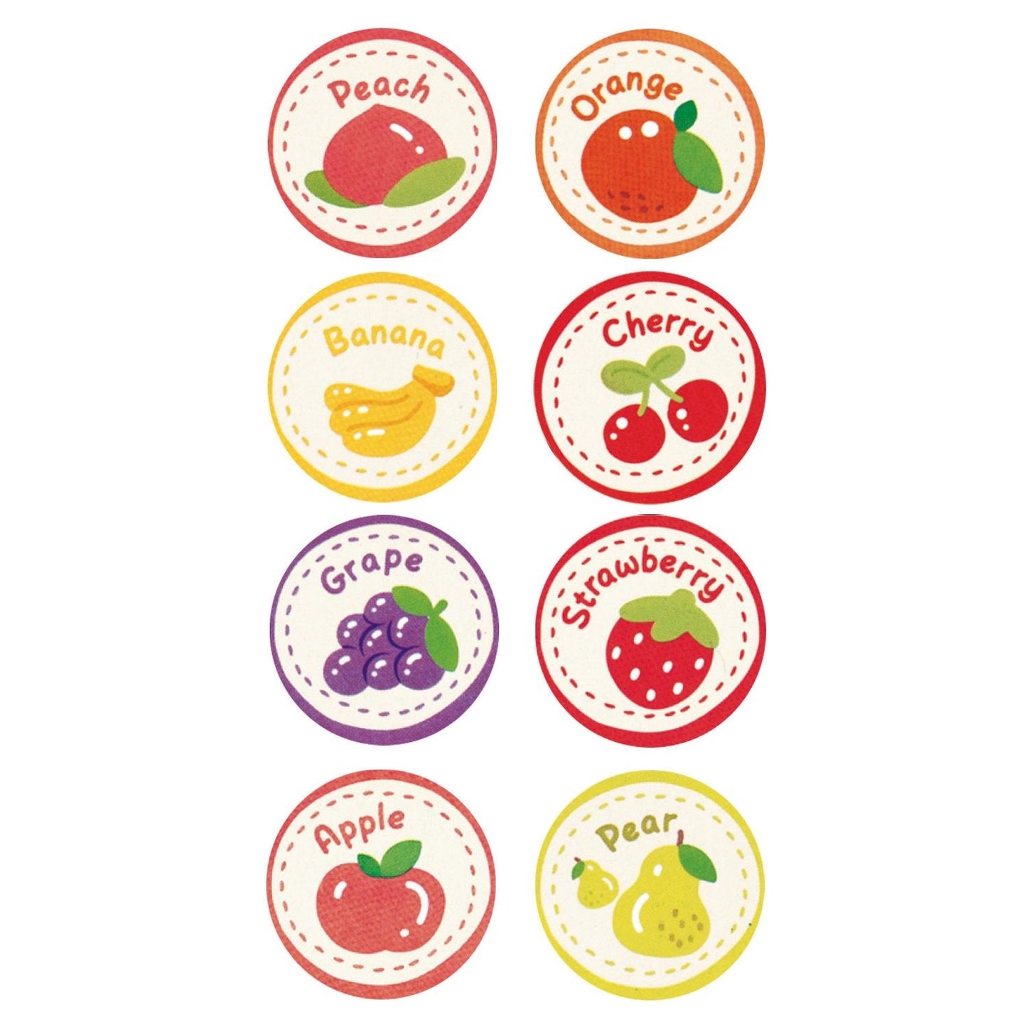Various Fruit Round Stickers