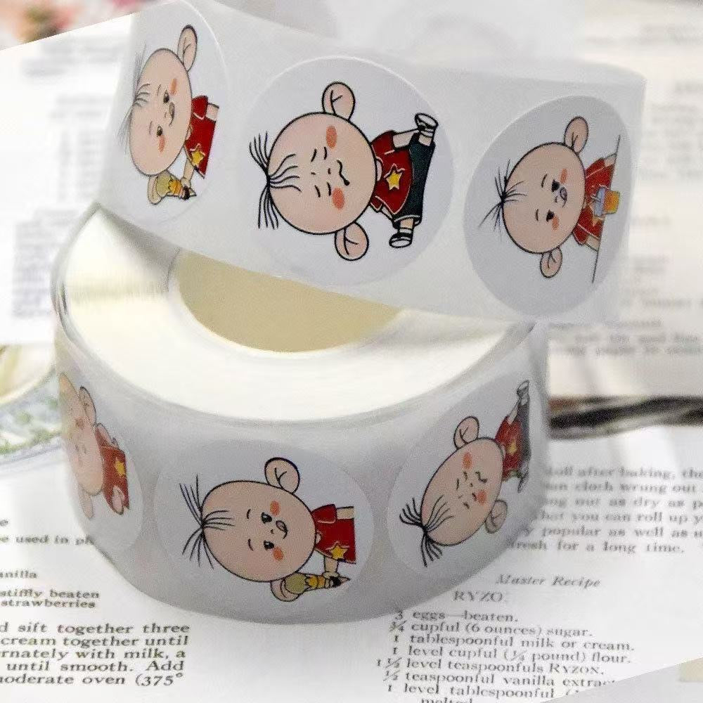 Boy and Girl Round Stickers