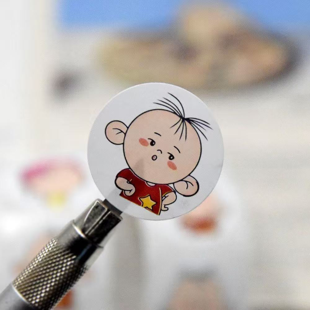 Boy and Girl Round Stickers