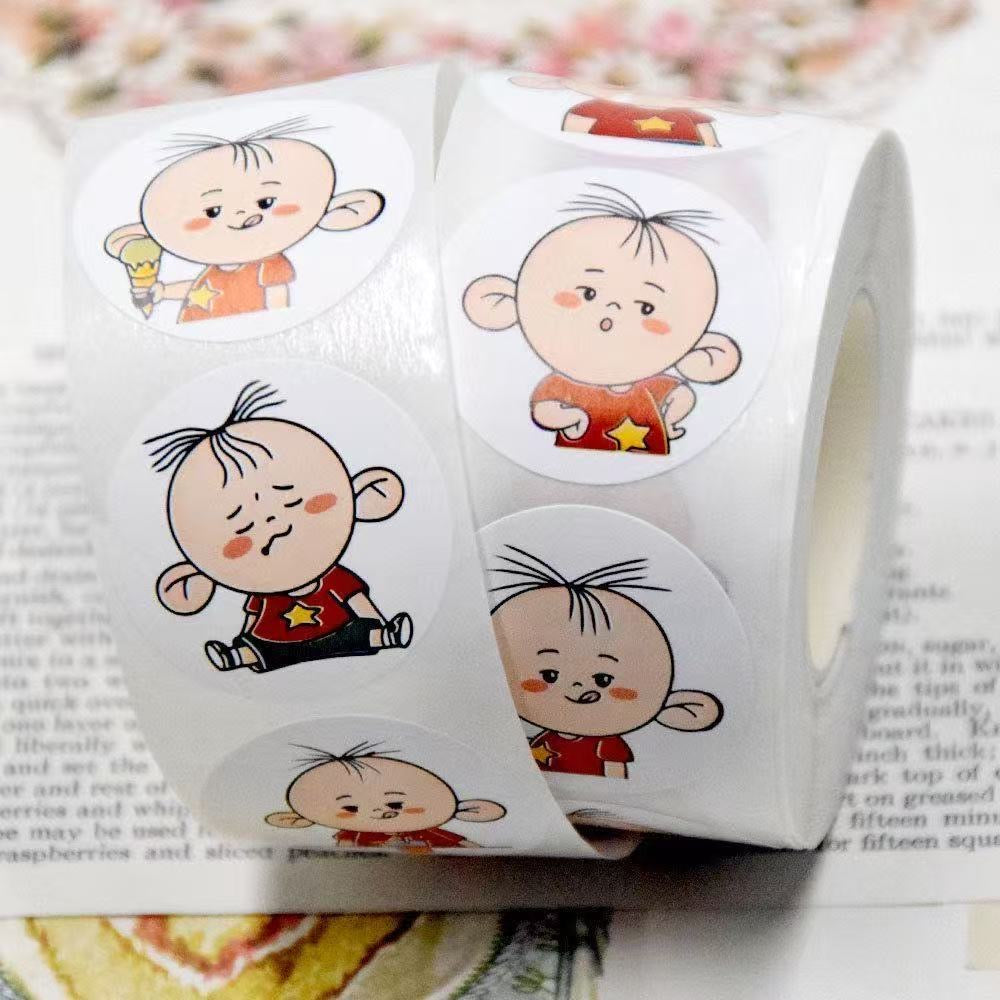 Boy and Girl Round Stickers